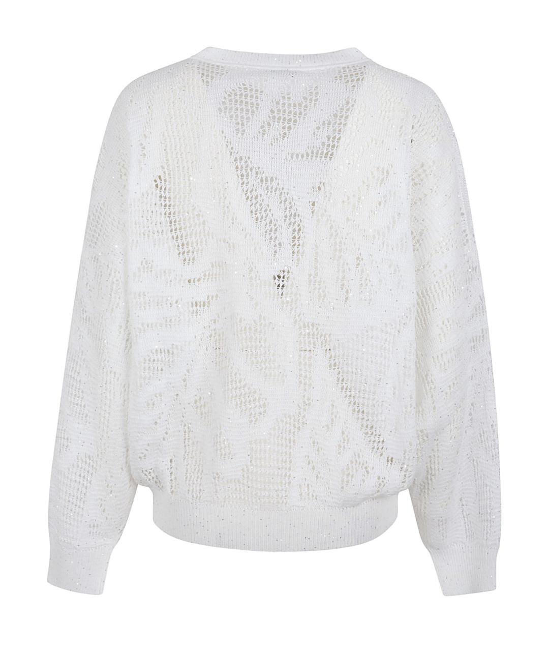 BRUNELLO CUCINELLI Белый льняной джемпер / свитер, фото 3