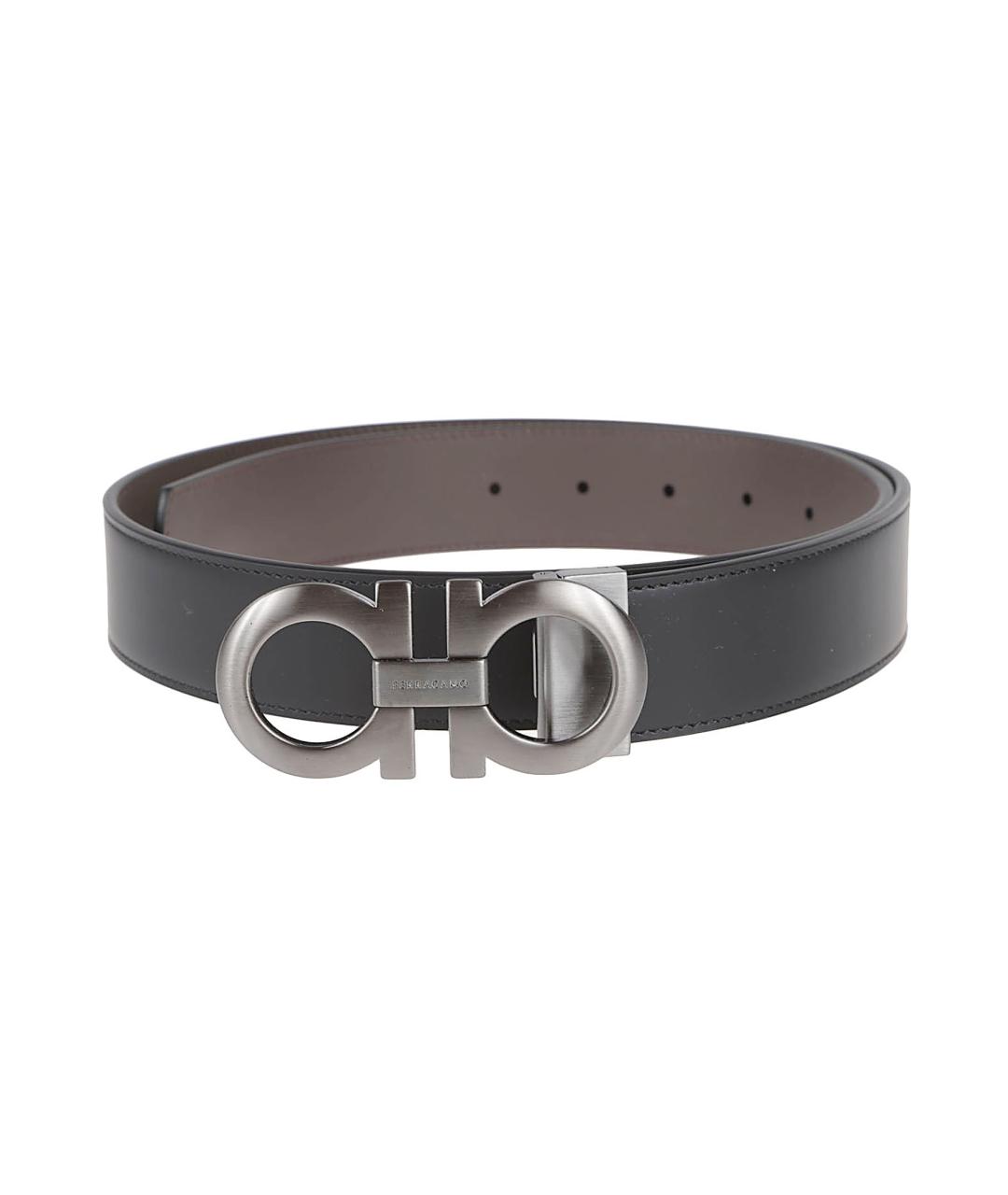 FERRAGAMO Черный кожаный ремень, фото 1