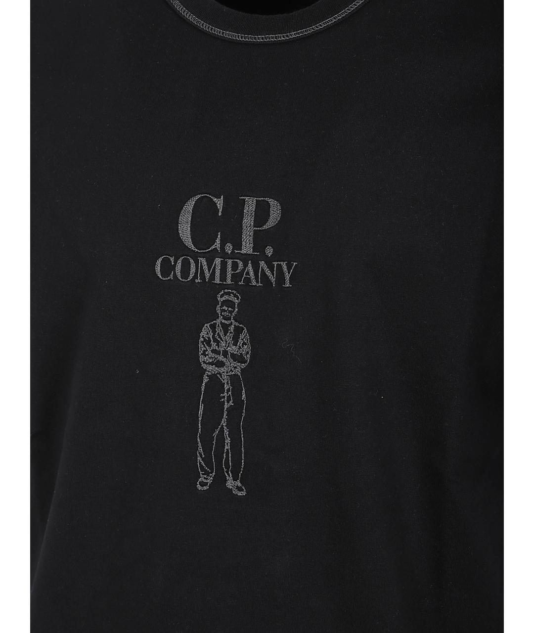 CP COMPANY Черная хлопковая футболка, фото 2