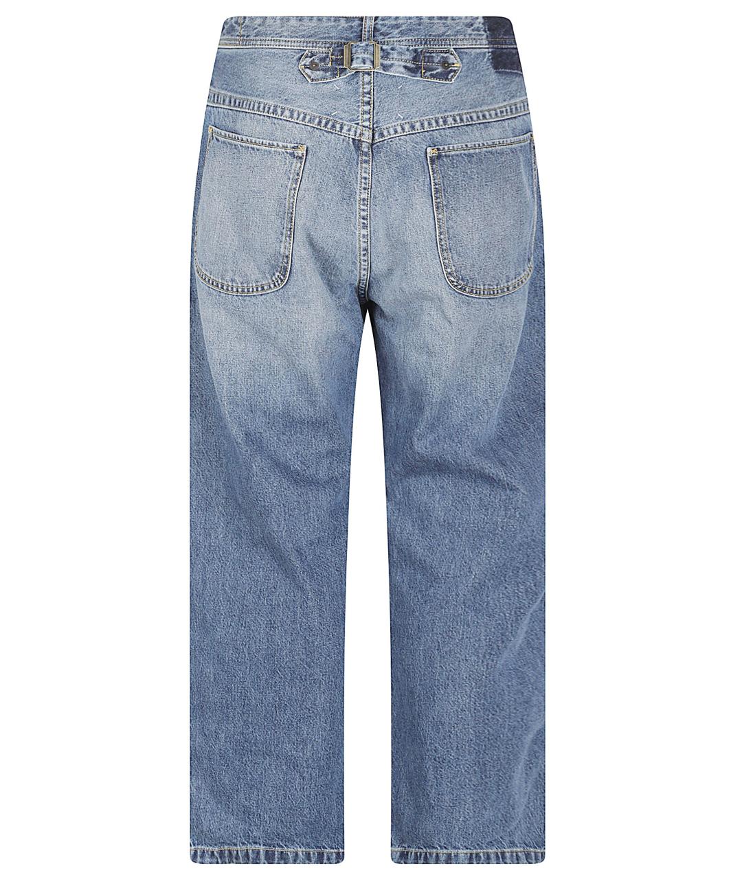 MAISON MARGIELA Синие хлопковые прямые джинсы, фото 3