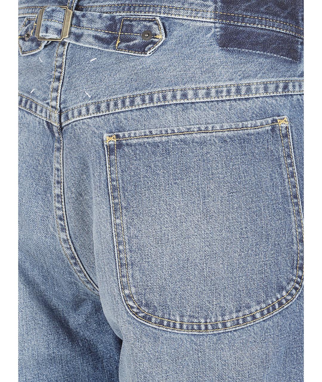 MAISON MARGIELA Синие хлопковые прямые джинсы, фото 2