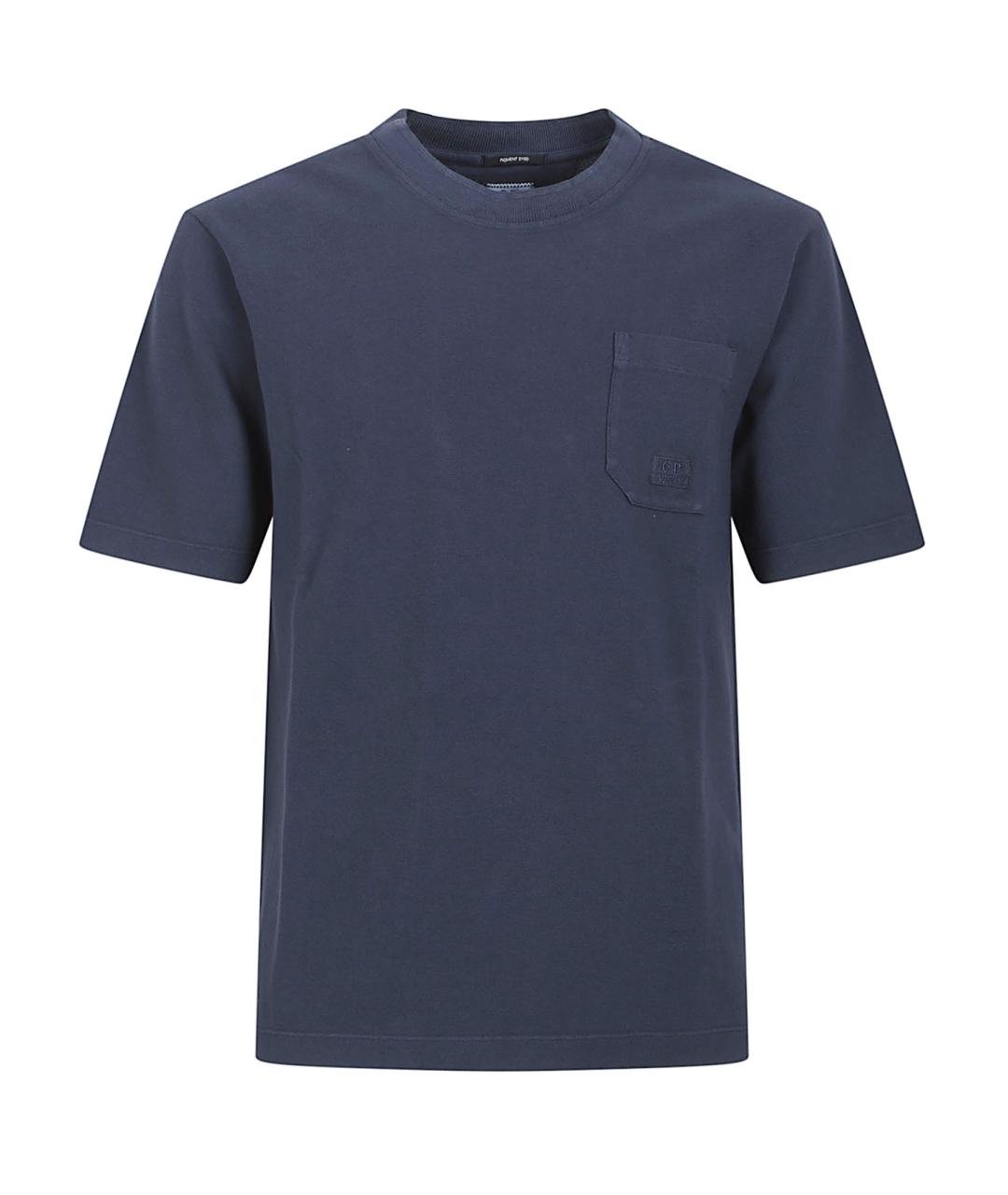 CP COMPANY Синяя хлопковая футболка, фото 1