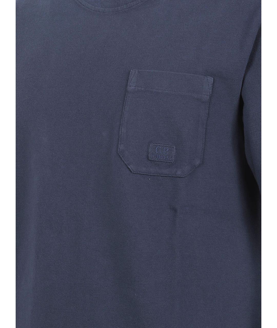 CP COMPANY Синяя хлопковая футболка, фото 2