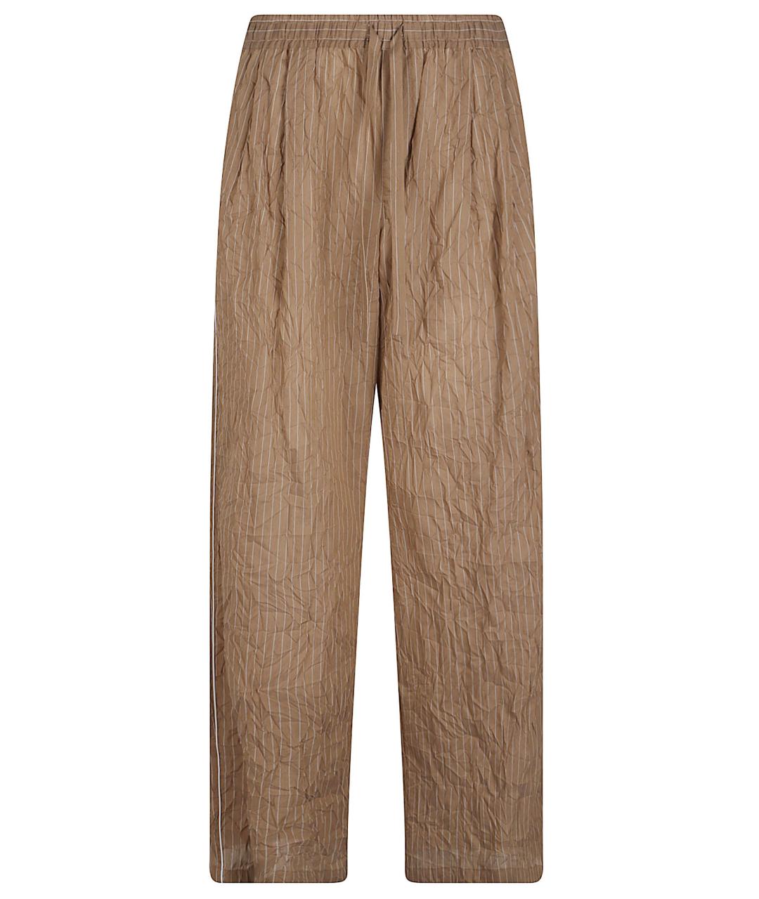 DOLCE&GABBANA Коричневые льняные повседневные брюки, фото 1