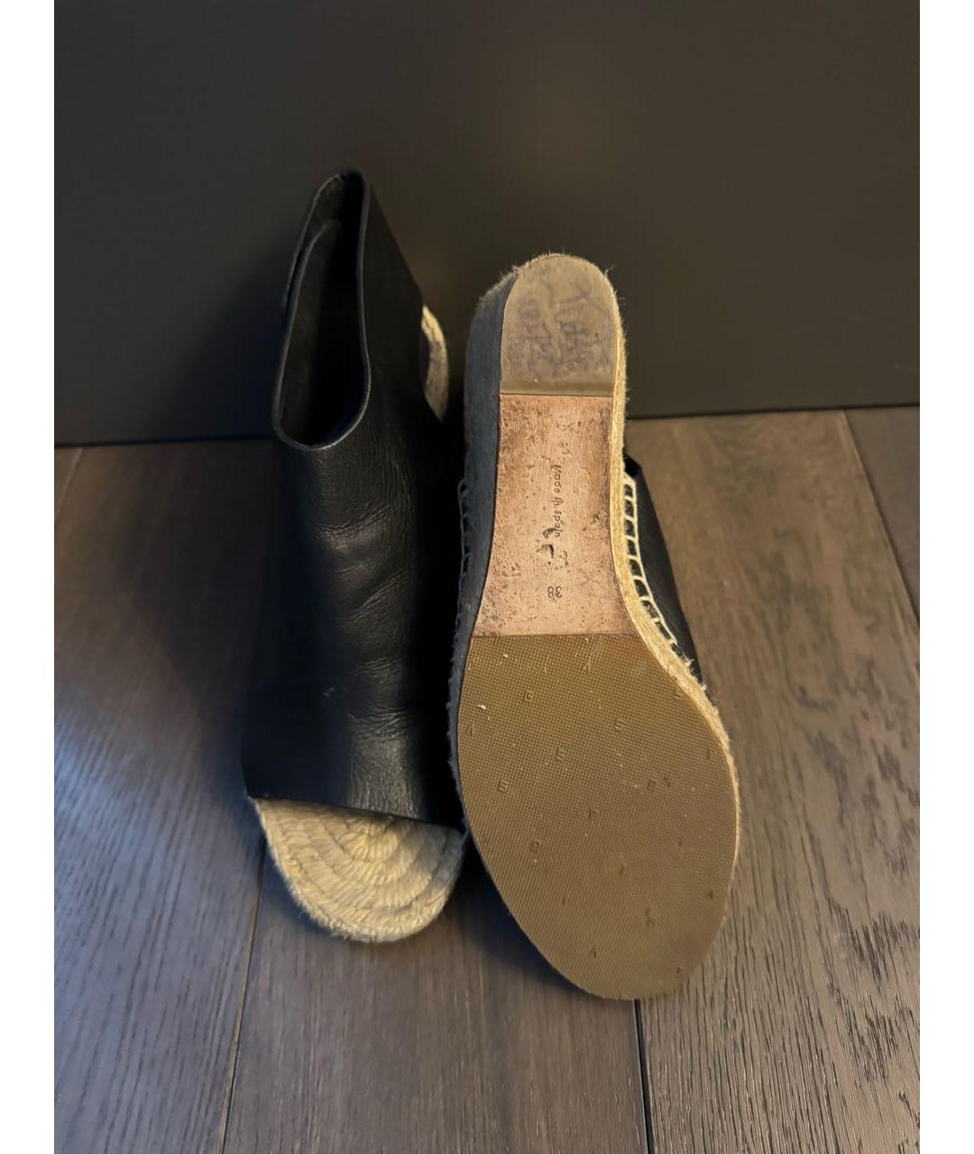 CELINE Черные кожаные эспадрильи, фото 5