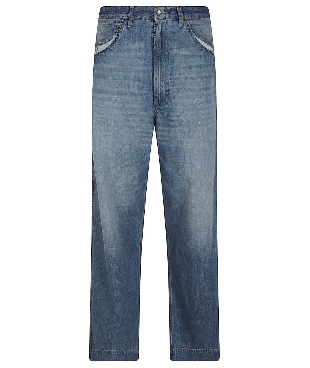 MAISON MARGIELA Синие хлопковые прямые джинсы, фото 1