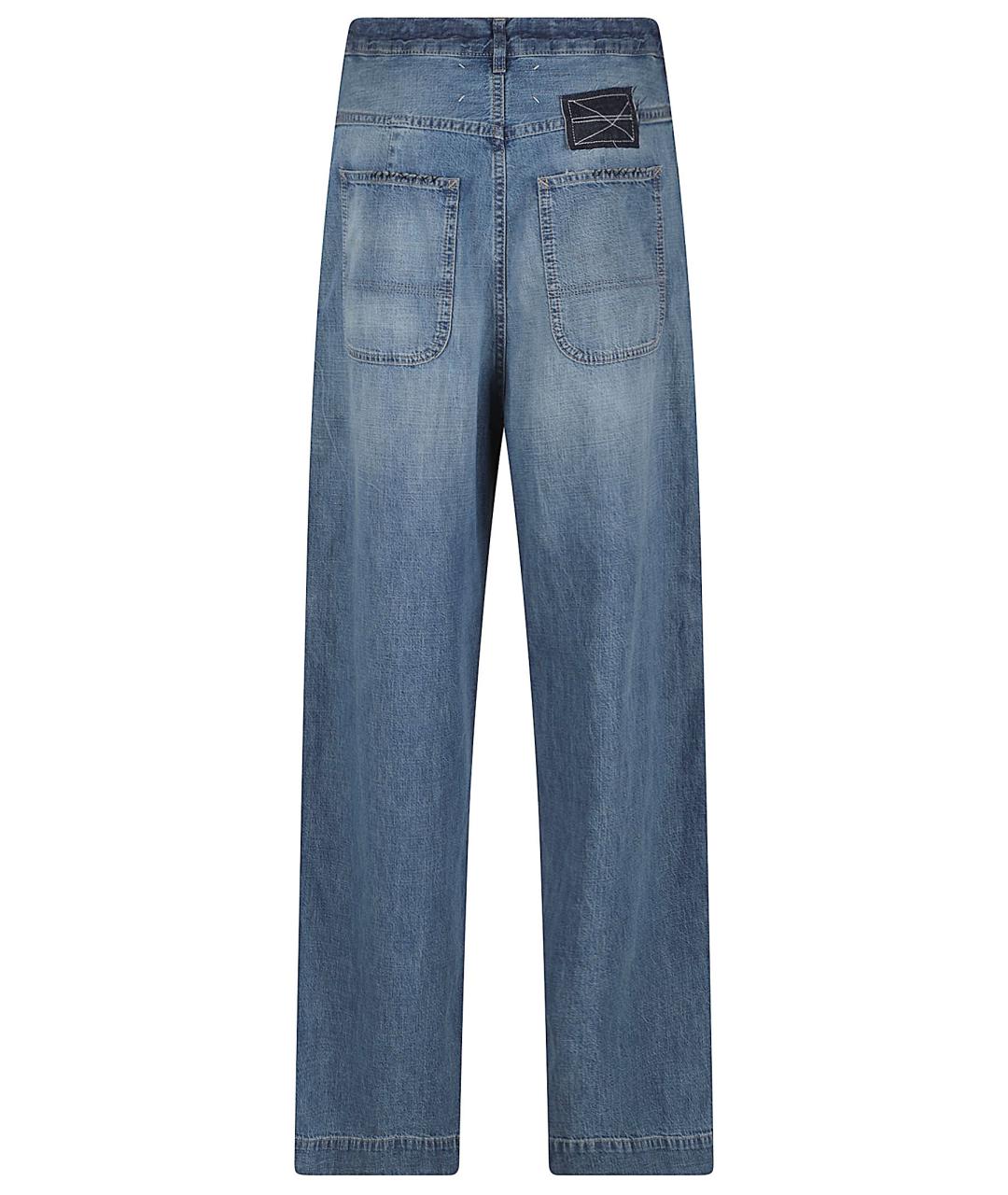 MAISON MARGIELA Синие хлопковые прямые джинсы, фото 3