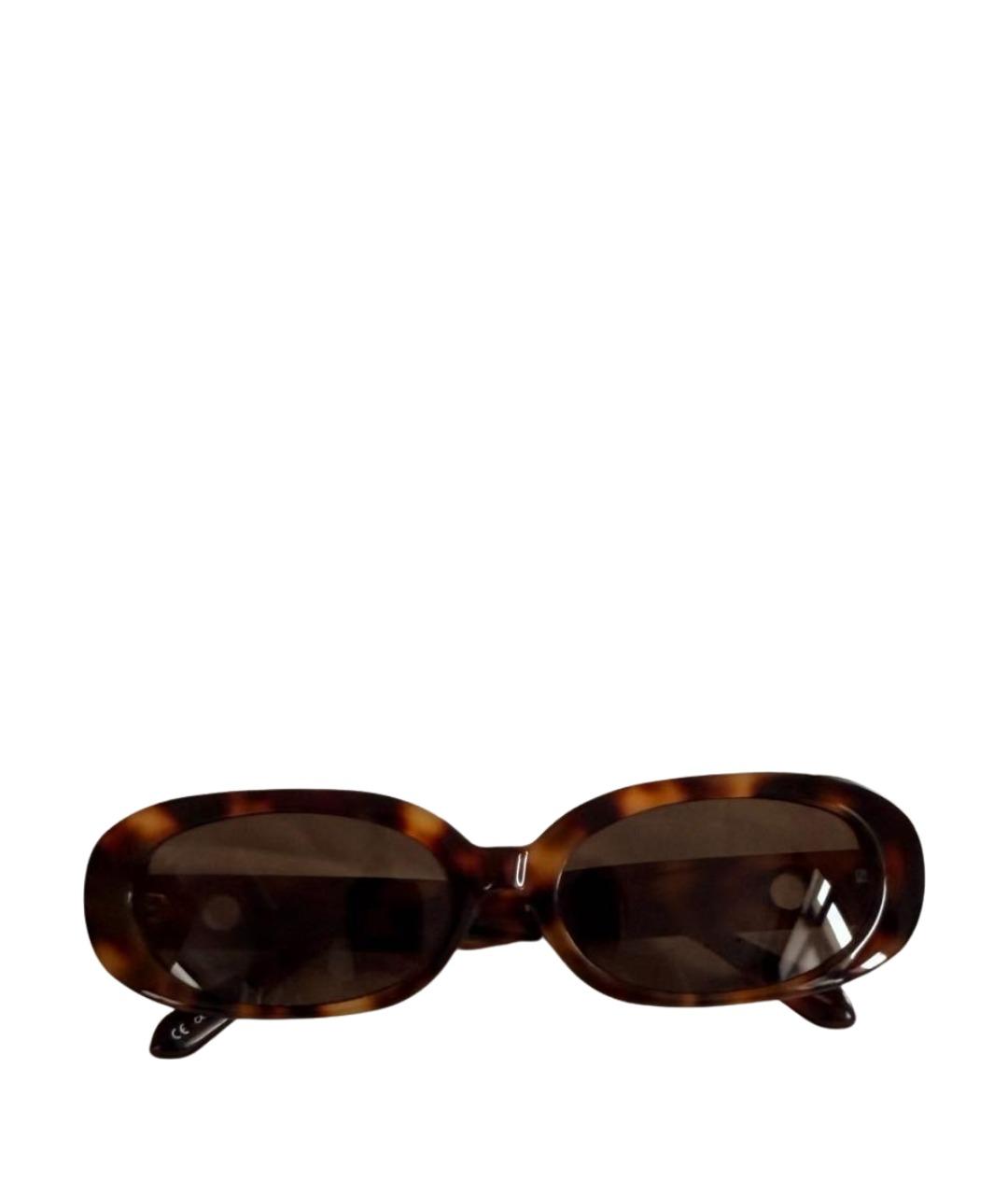 LINDA FARROW Коричневые пластиковые солнцезащитные очки, фото 1