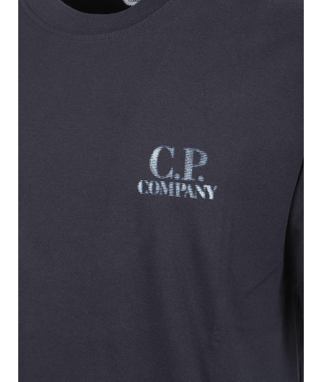 CP COMPANY Темно-синяя хлопковая футболка, фото 2