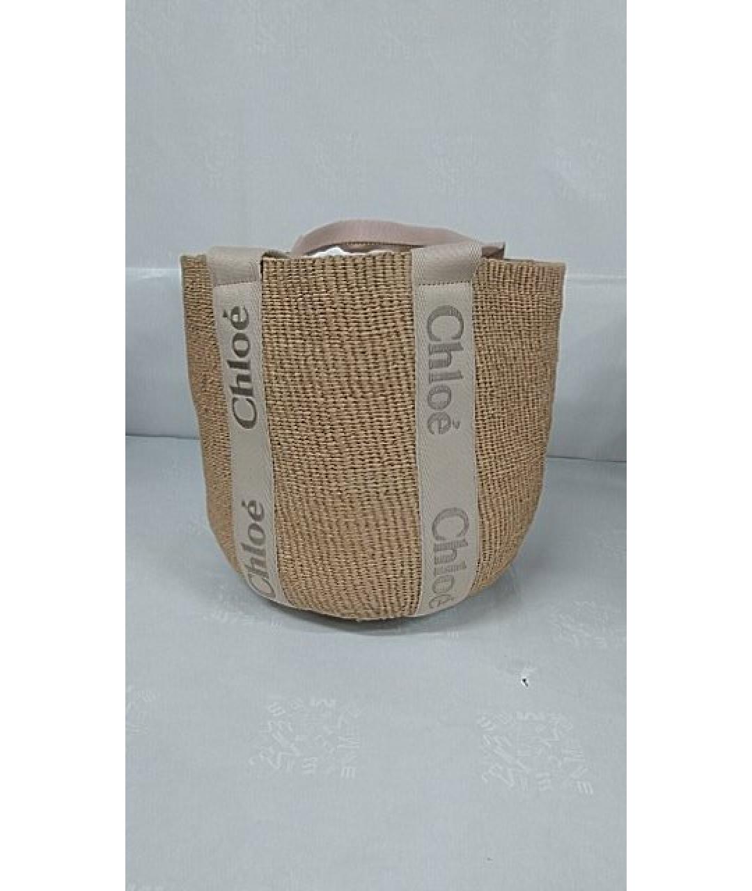 CHLOE Бежевая пелетеная сумка тоут, фото 2
