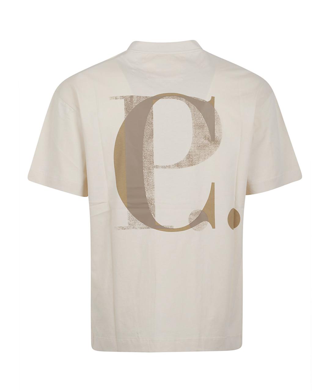 CP COMPANY Бежевая хлопковая футболка, фото 3