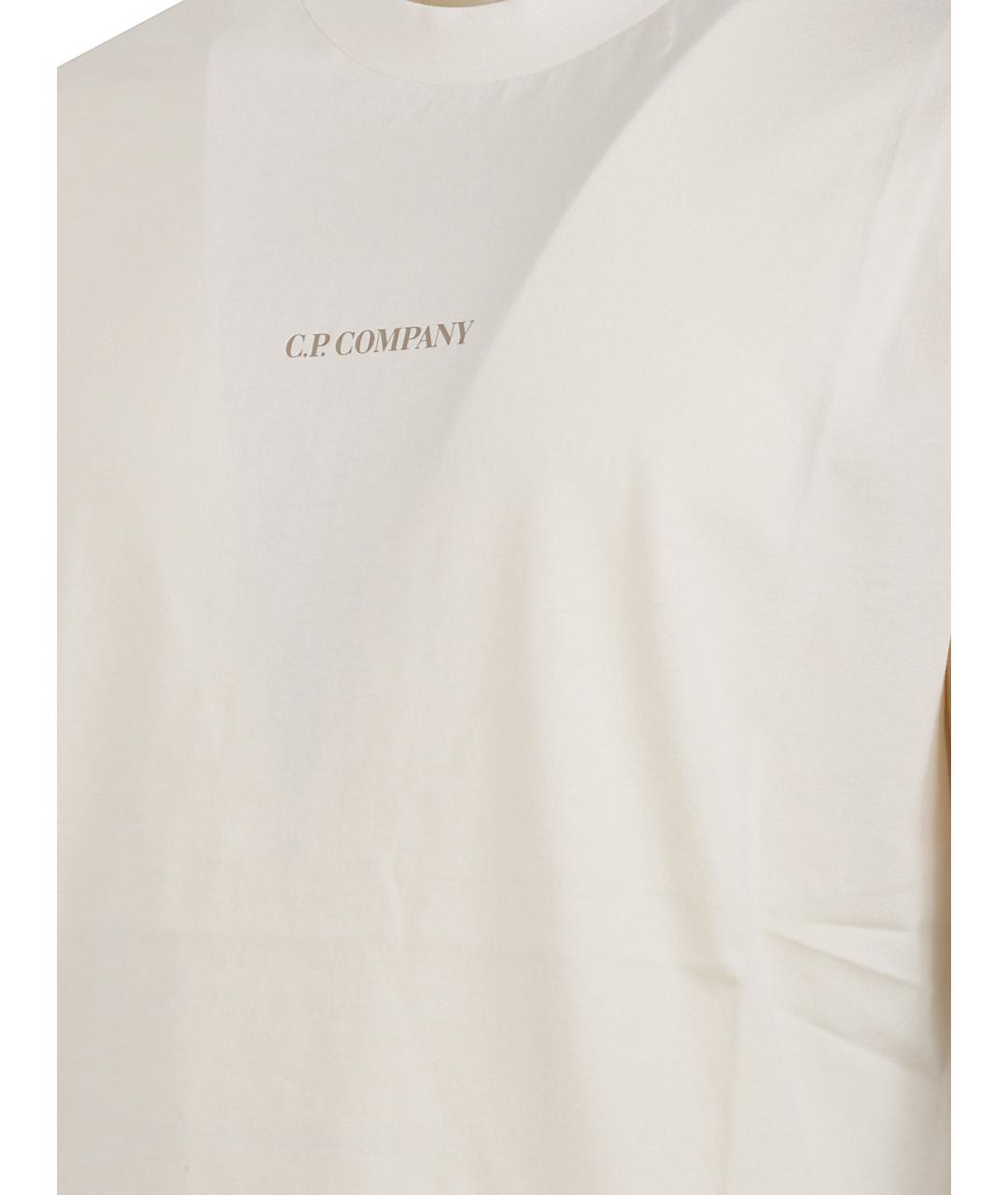CP COMPANY Бежевая хлопковая футболка, фото 2