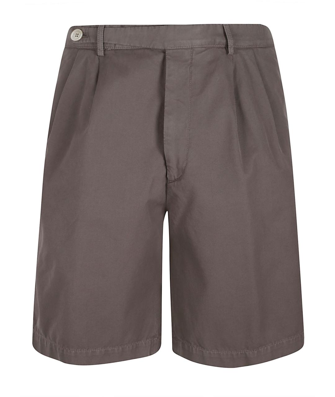 BRUNELLO CUCINELLI Коричневые хлопковые шорты, фото 1