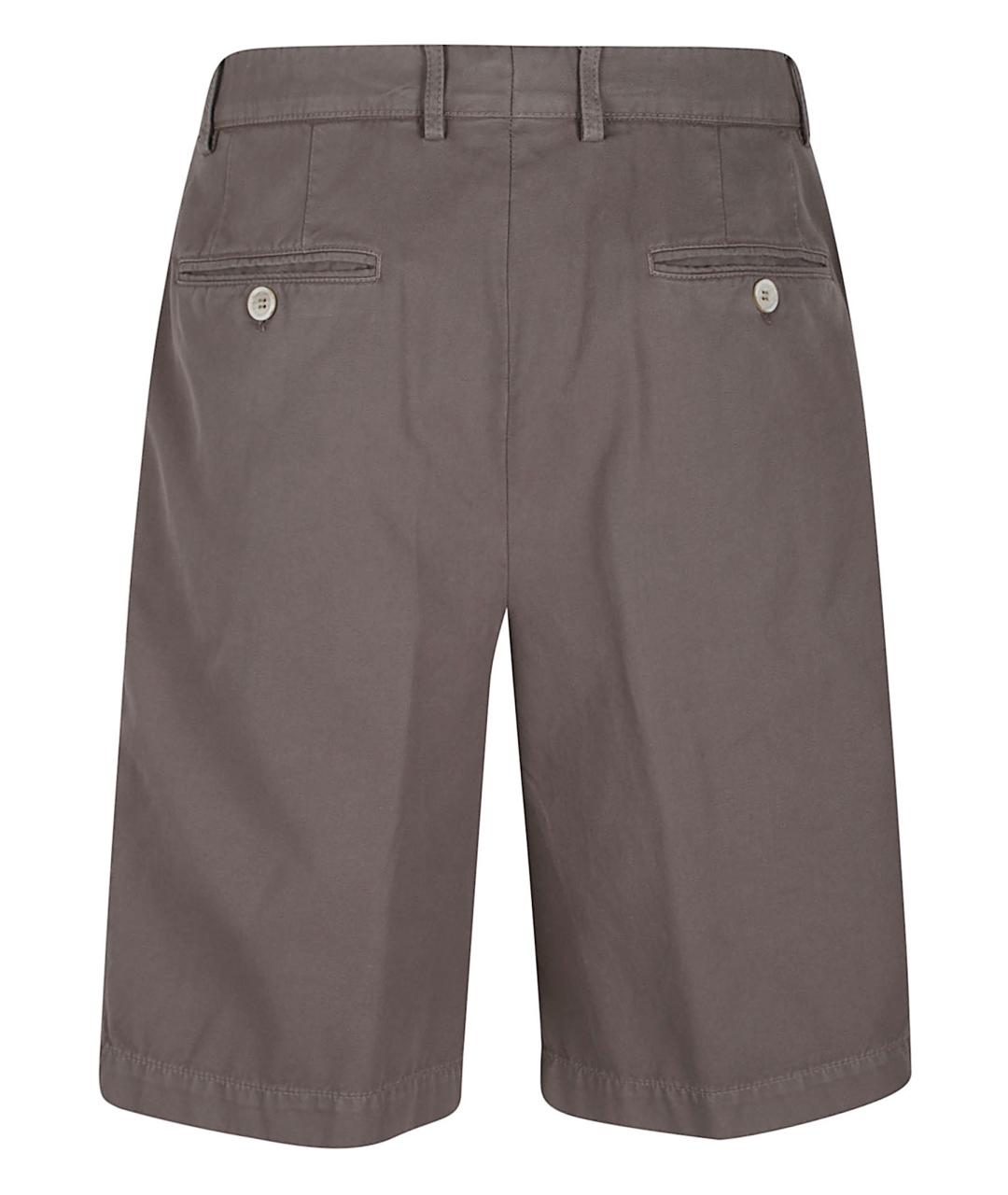 BRUNELLO CUCINELLI Коричневые хлопковые шорты, фото 3