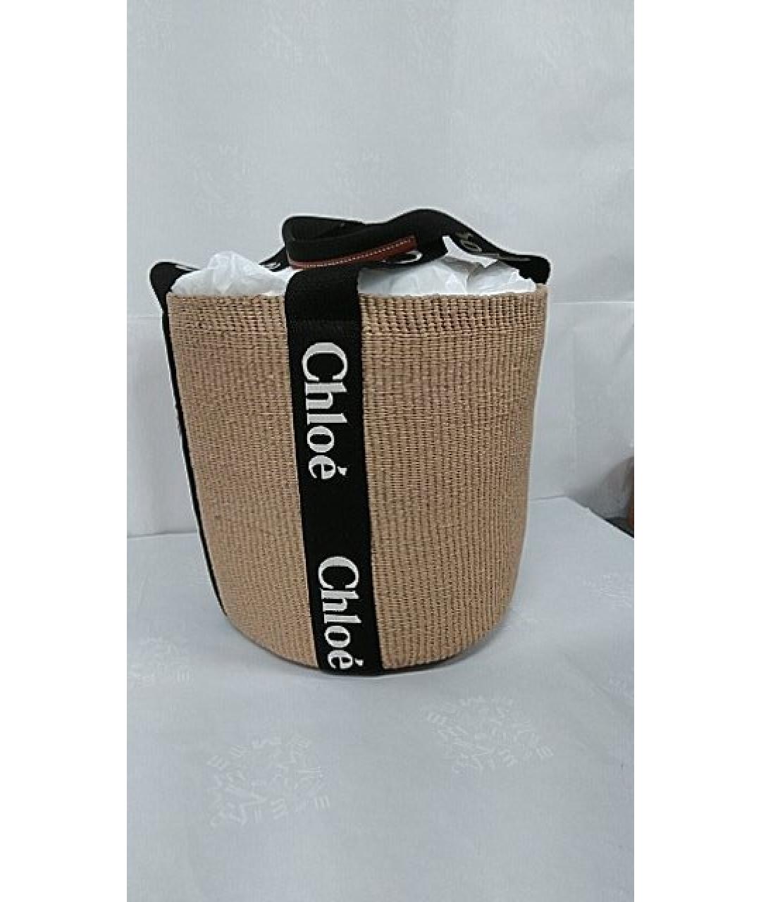 CHLOE Бежевая пелетеная сумка тоут, фото 2