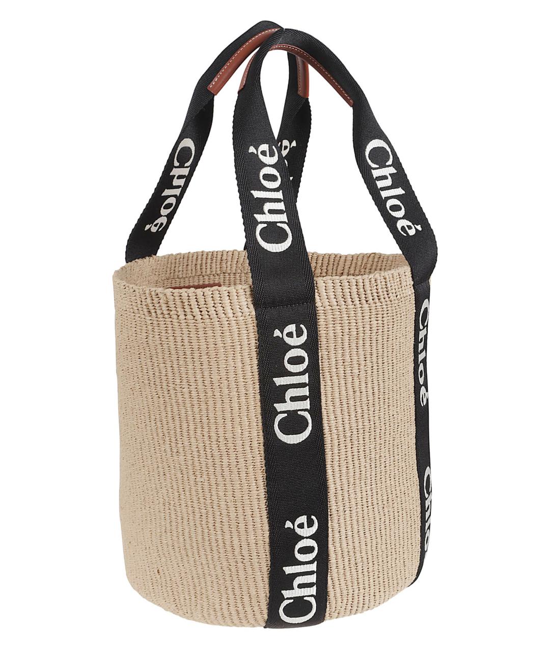 CHLOE Бежевая пелетеная сумка тоут, фото 4