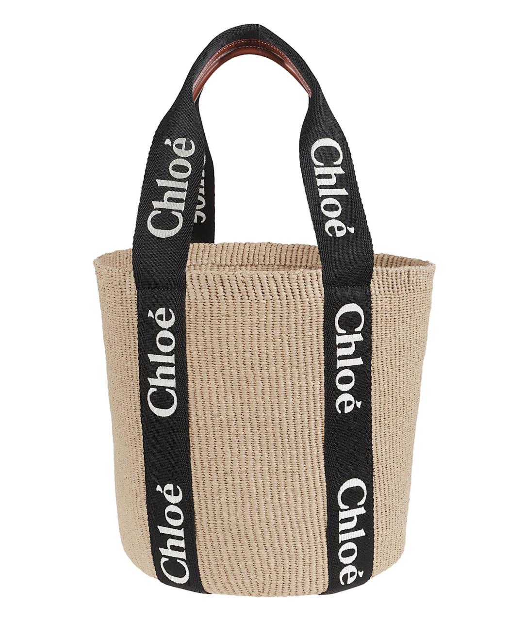CHLOE Бежевая пелетеная сумка тоут, фото 3