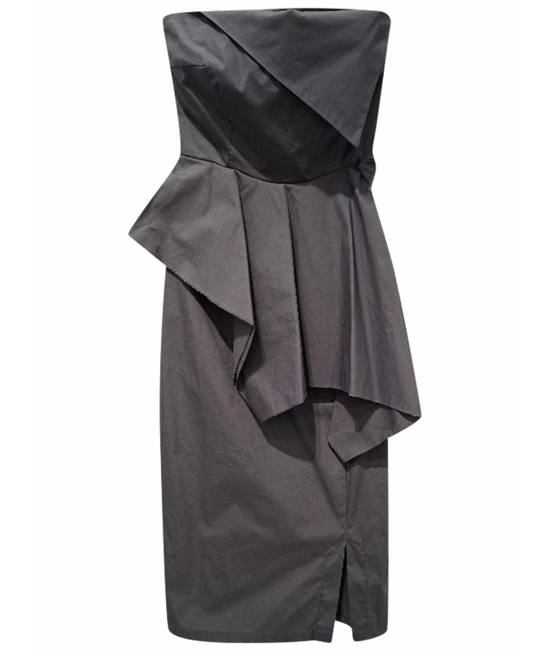 LIVIANA CONTI Черное хлопковое коктейльное платье, фото 1