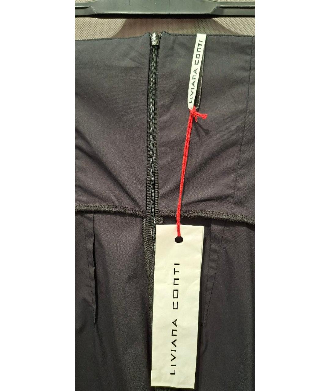 LIVIANA CONTI Черное хлопковое коктейльное платье, фото 3