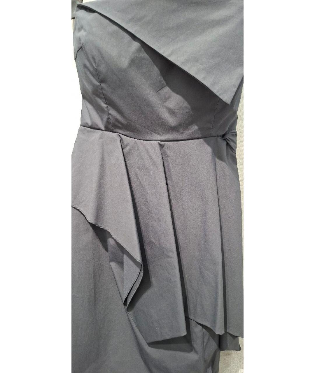 LIVIANA CONTI Черное хлопковое коктейльное платье, фото 4