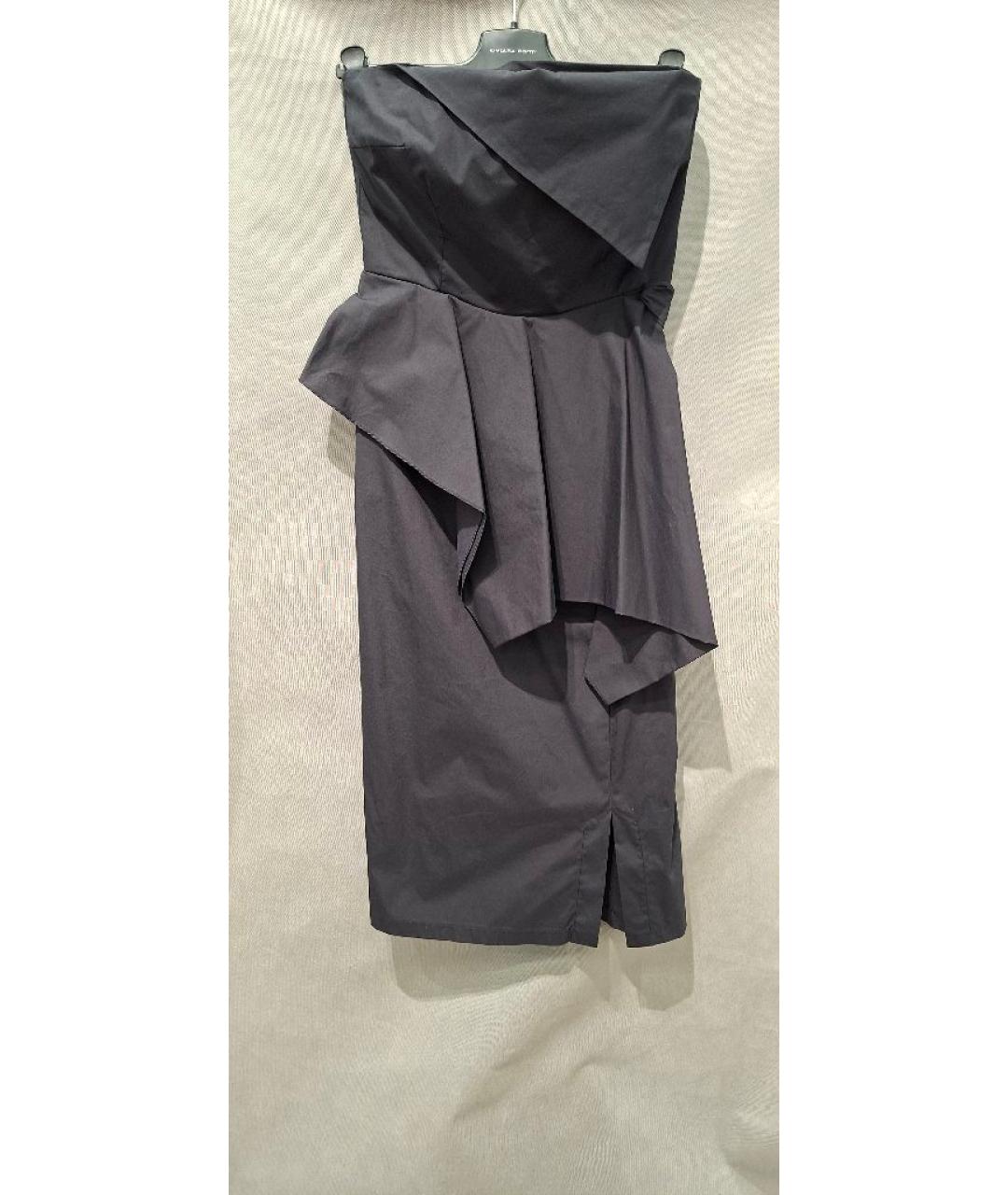 LIVIANA CONTI Черное хлопковое коктейльное платье, фото 8