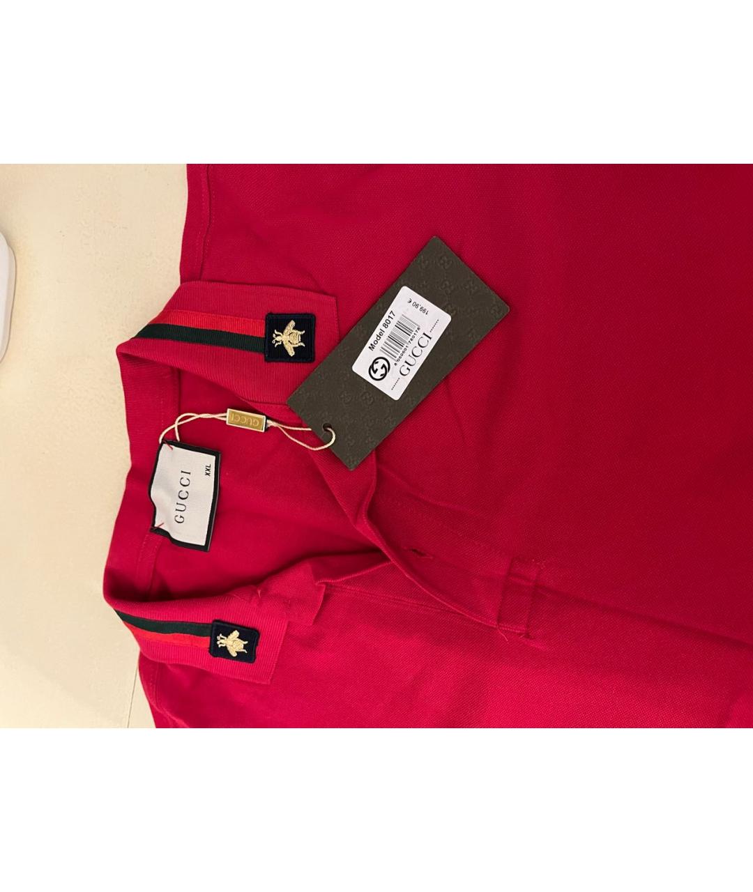 GUCCI Красное поло с коротким рукавом, фото 2