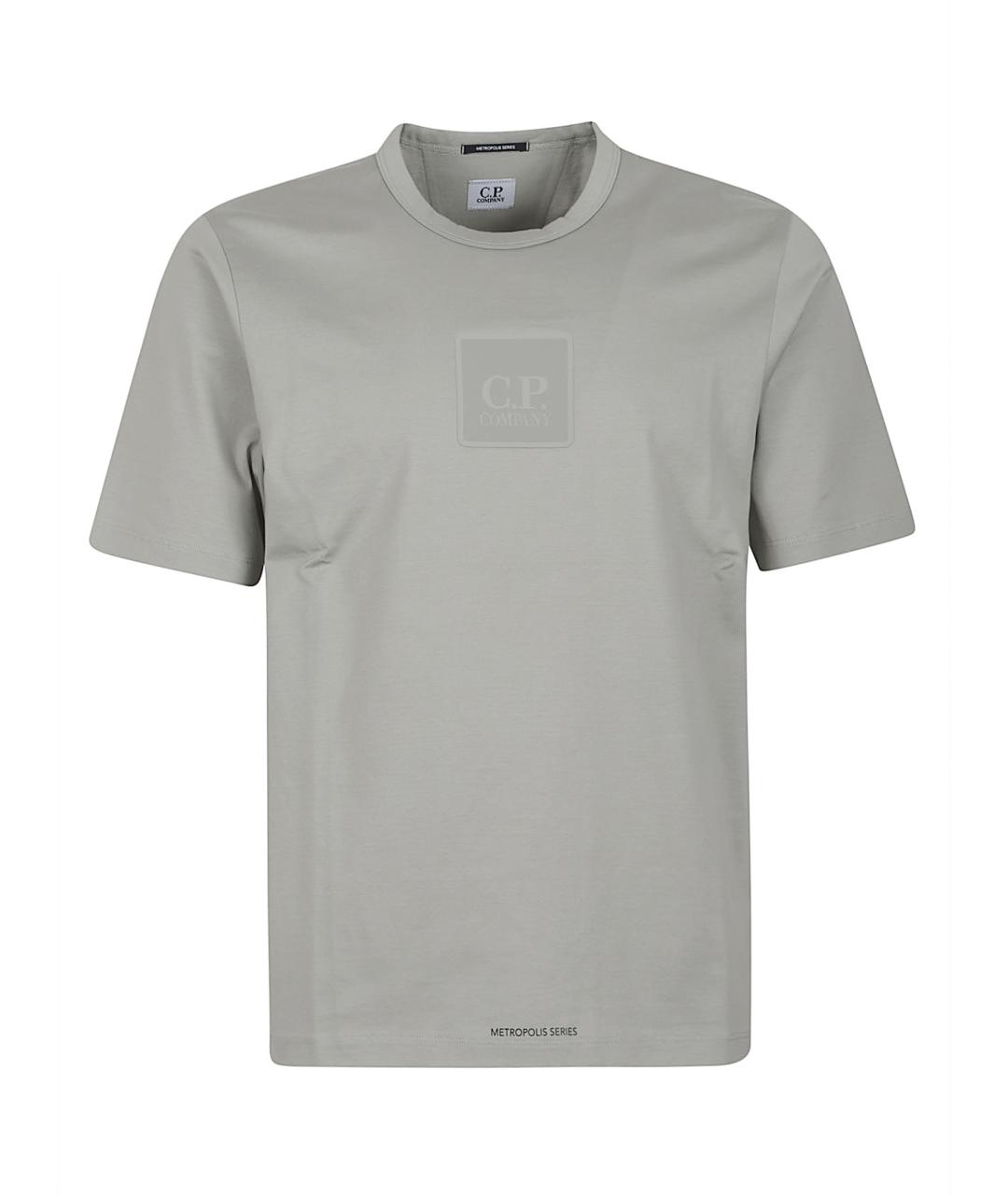 CP COMPANY Серая хлопковая футболка, фото 1