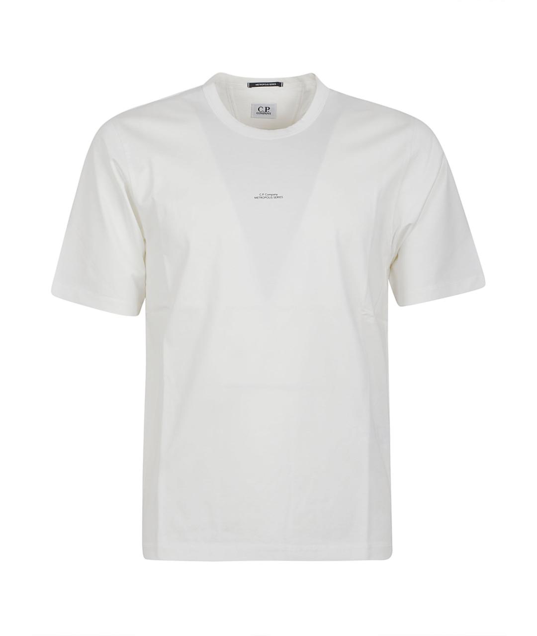 CP COMPANY Белая хлопковая футболка, фото 1