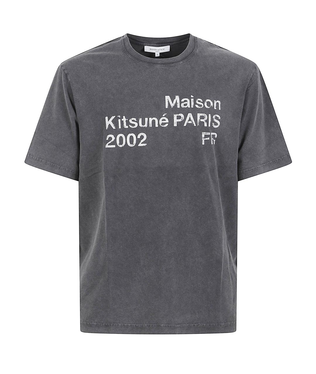 MAISON KITSUNE Черная хлопковая футболка, фото 1