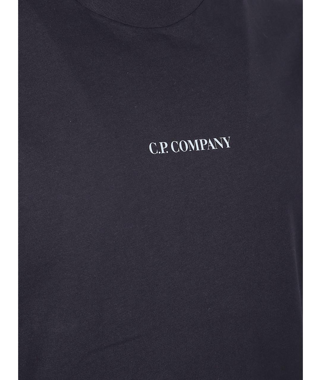 CP COMPANY Темно-синяя хлопковая футболка, фото 2
