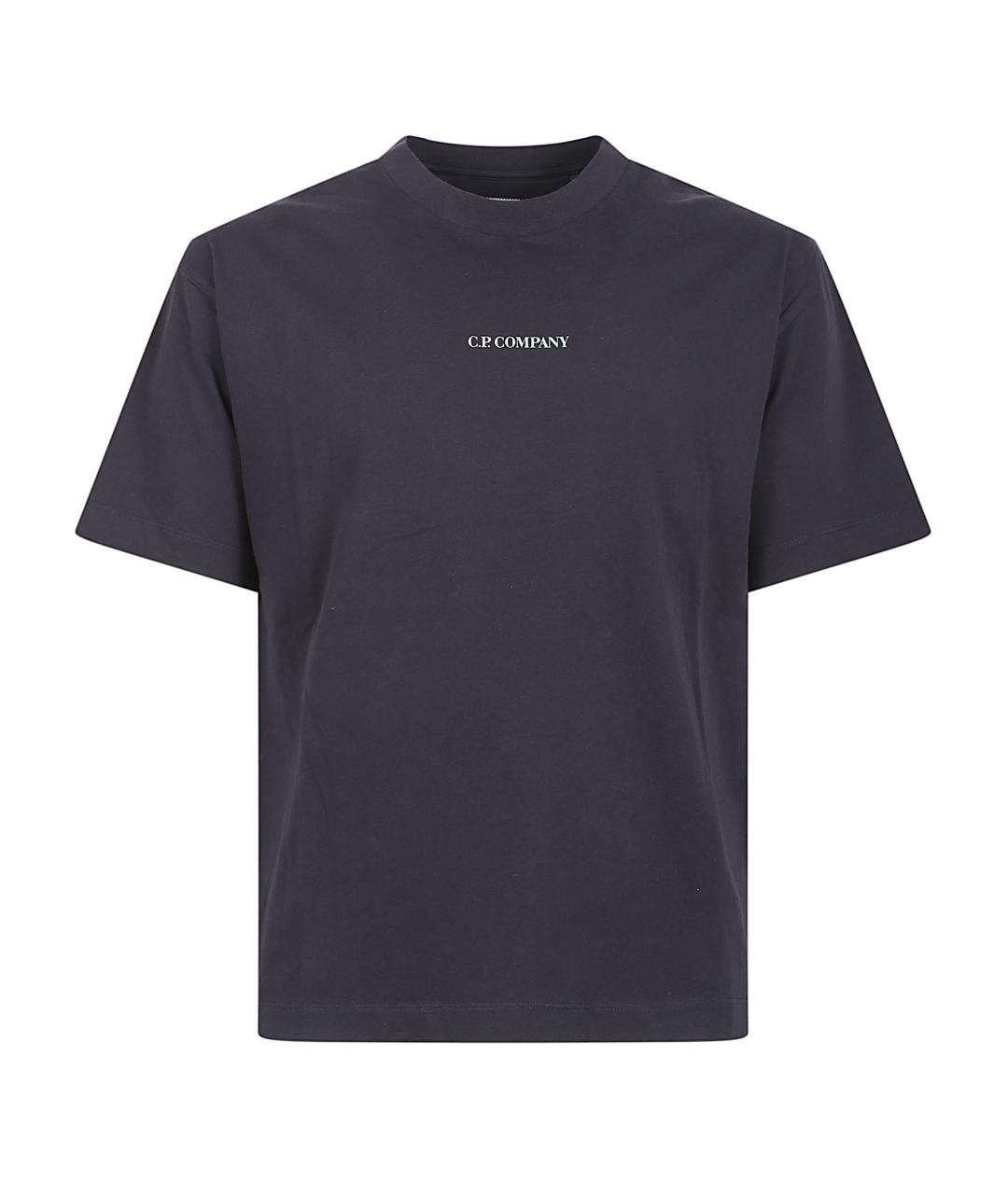 CP COMPANY Темно-синяя хлопковая футболка, фото 1