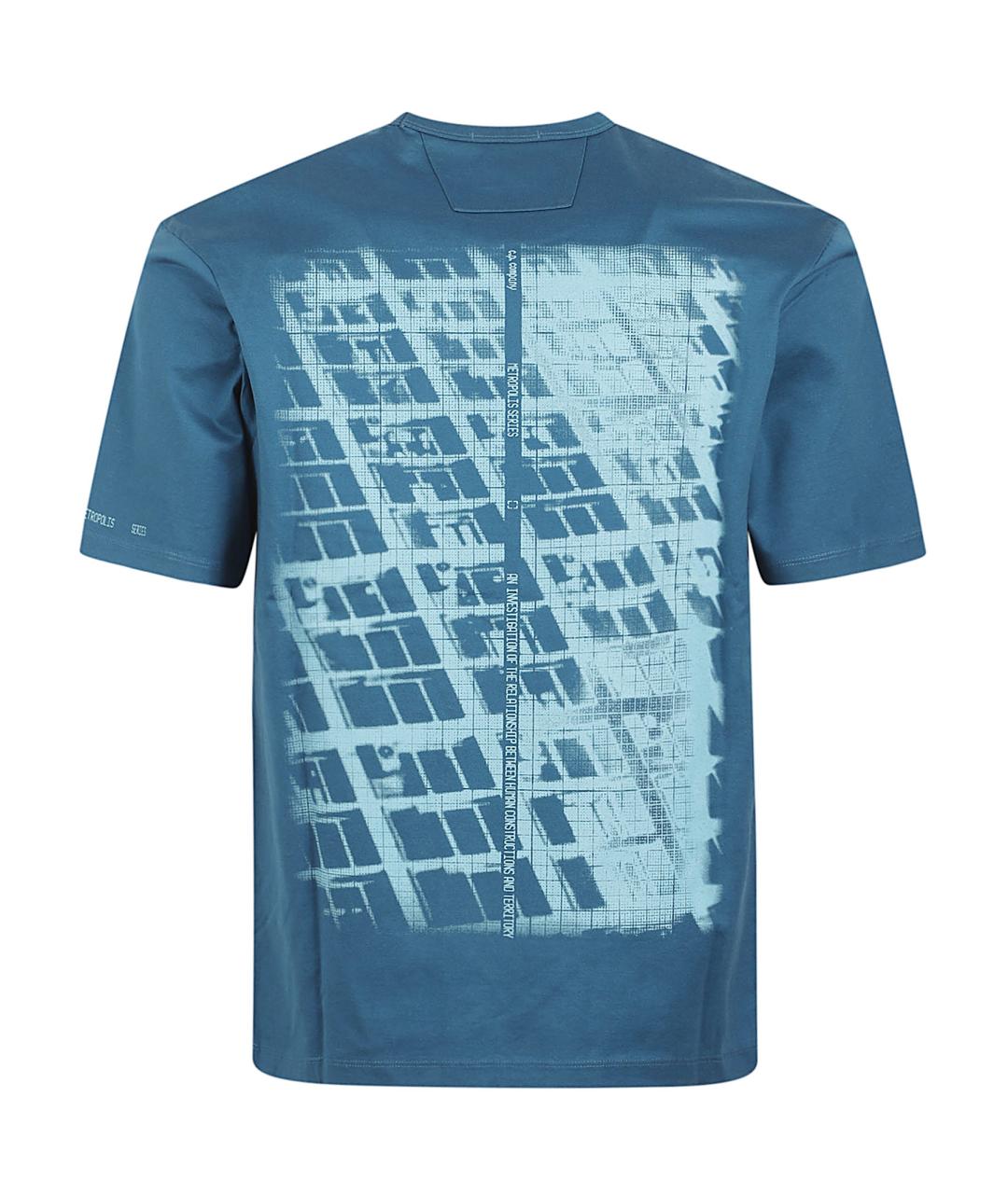 CP COMPANY Синяя хлопковая футболка, фото 3