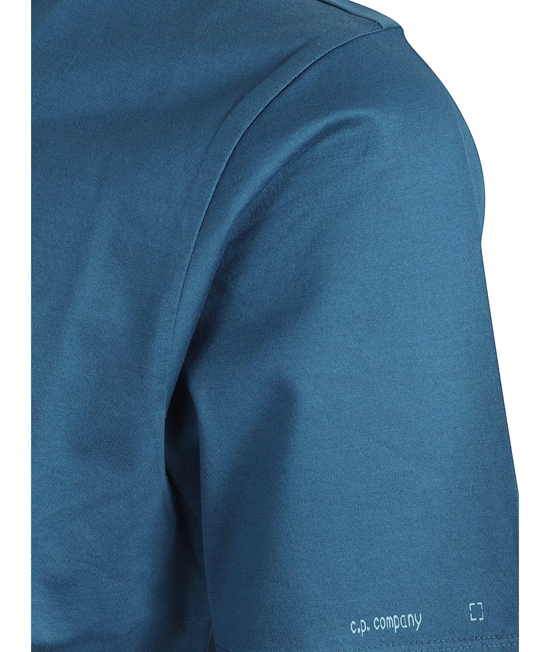 CP COMPANY Синяя хлопковая футболка, фото 2