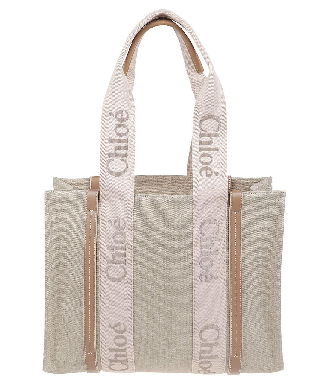 CHLOE Бежевая тканевая сумка тоут, фото 1