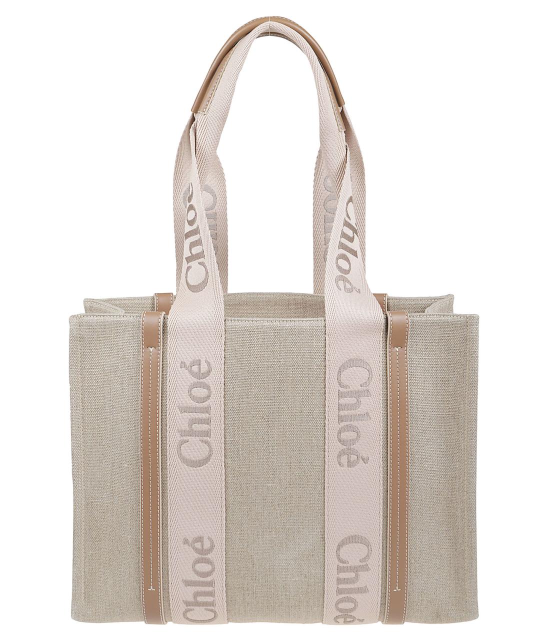 CHLOE Бежевая тканевая сумка тоут, фото 2