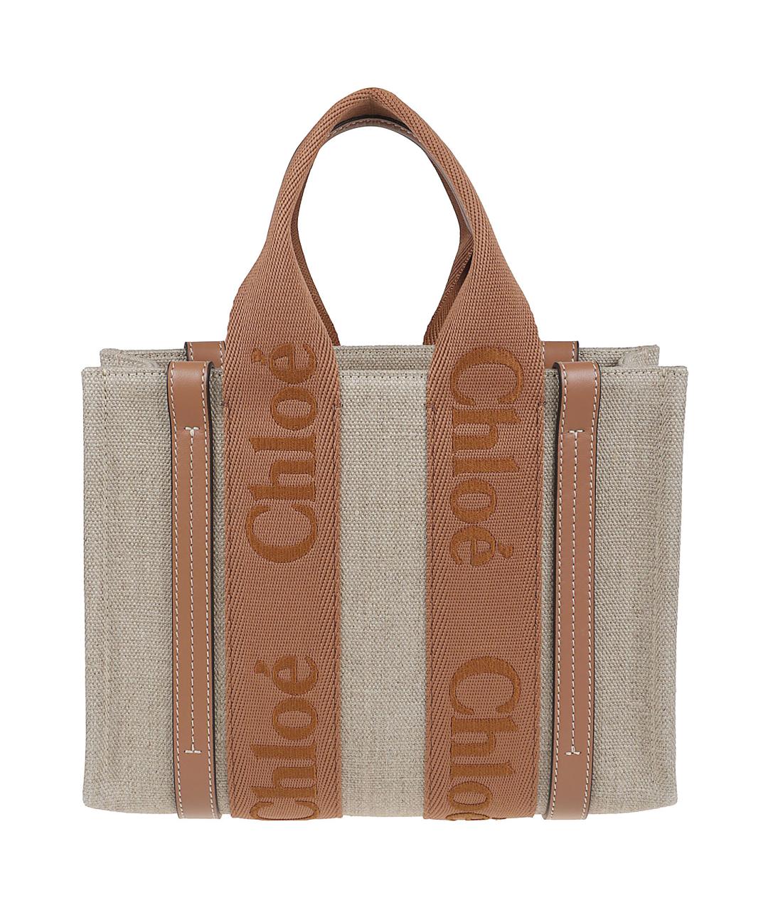 CHLOE Бежевая тканевая сумка тоут, фото 2