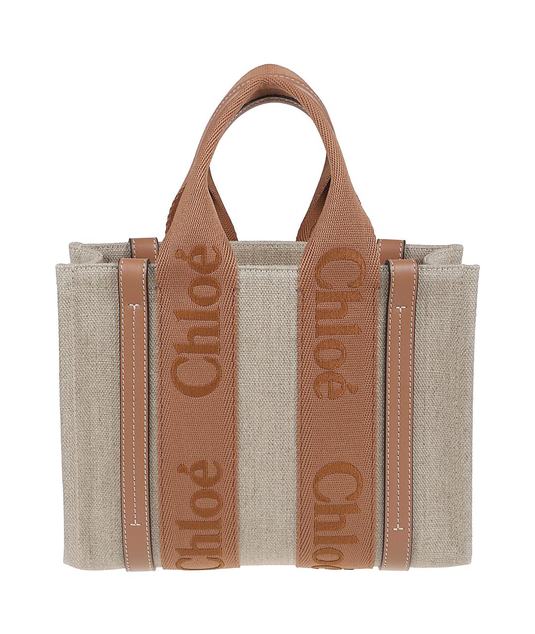 CHLOE Бежевая тканевая сумка тоут, фото 1