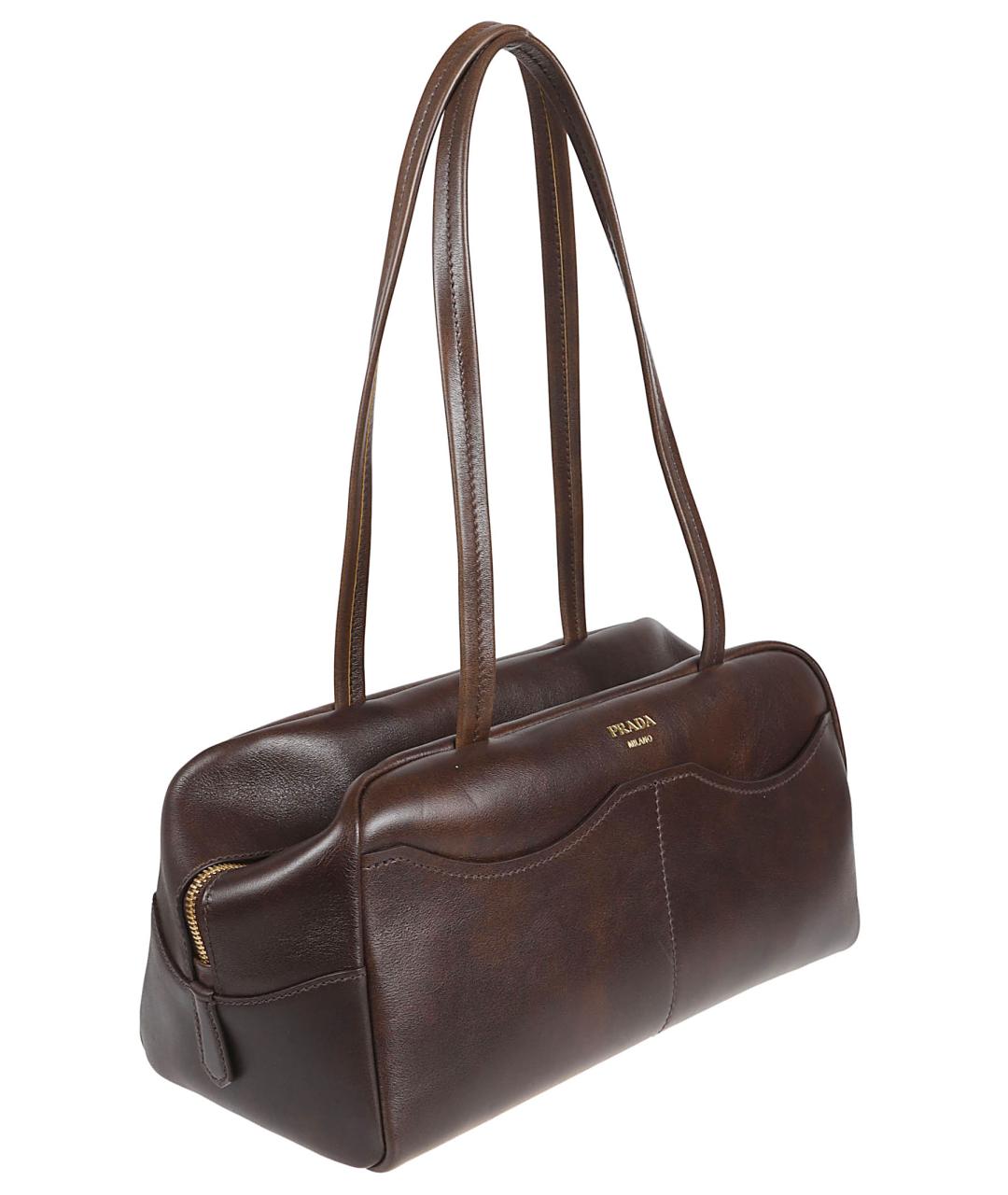 PRADA Коричневая кожаная сумка через плечо, фото 3