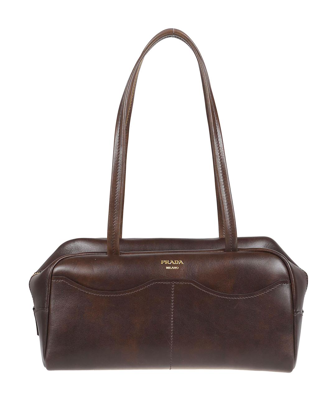 PRADA Коричневая кожаная сумка через плечо, фото 1