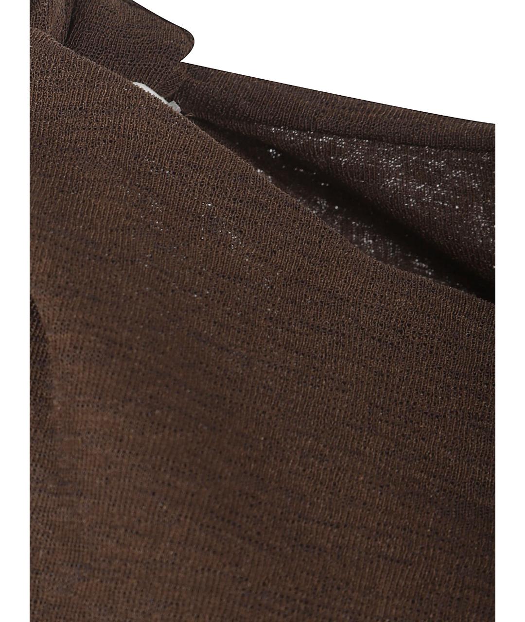 GANNI Коричневая полиэстеровая майка, фото 2