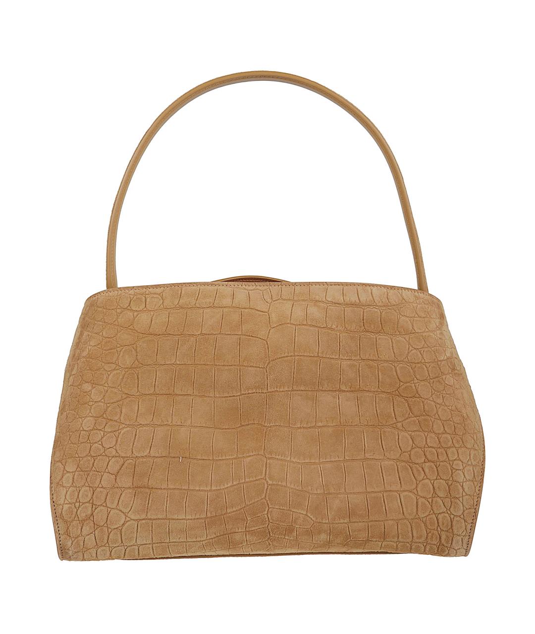 FERRAGAMO Бежевая замшевая сумка тоут, фото 2