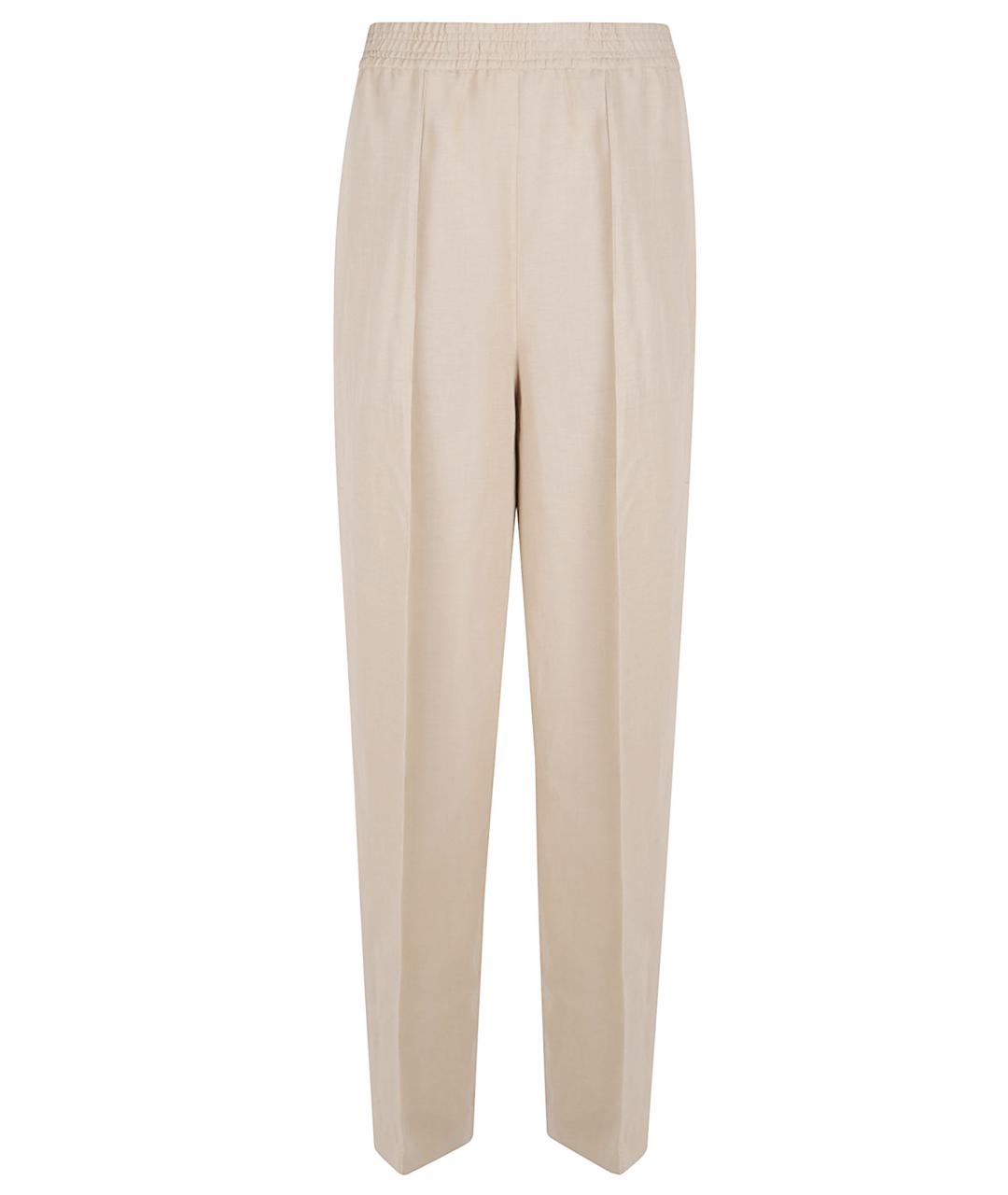 FABIANA FILIPPI Бежевые вискозные прямые брюки, фото 1