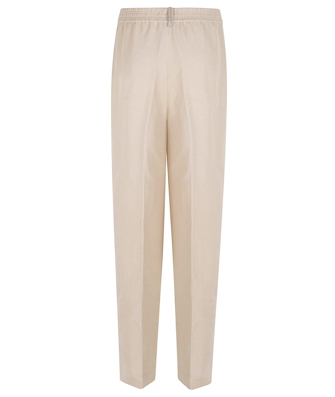 FABIANA FILIPPI Бежевые вискозные прямые брюки, фото 3