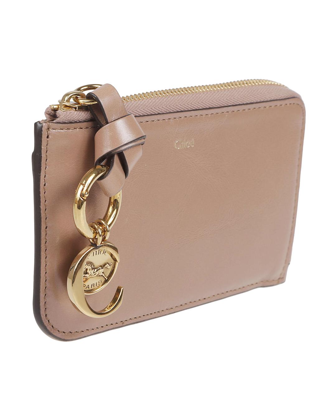 CHLOE Бежевый кожаный кошелек, фото 3