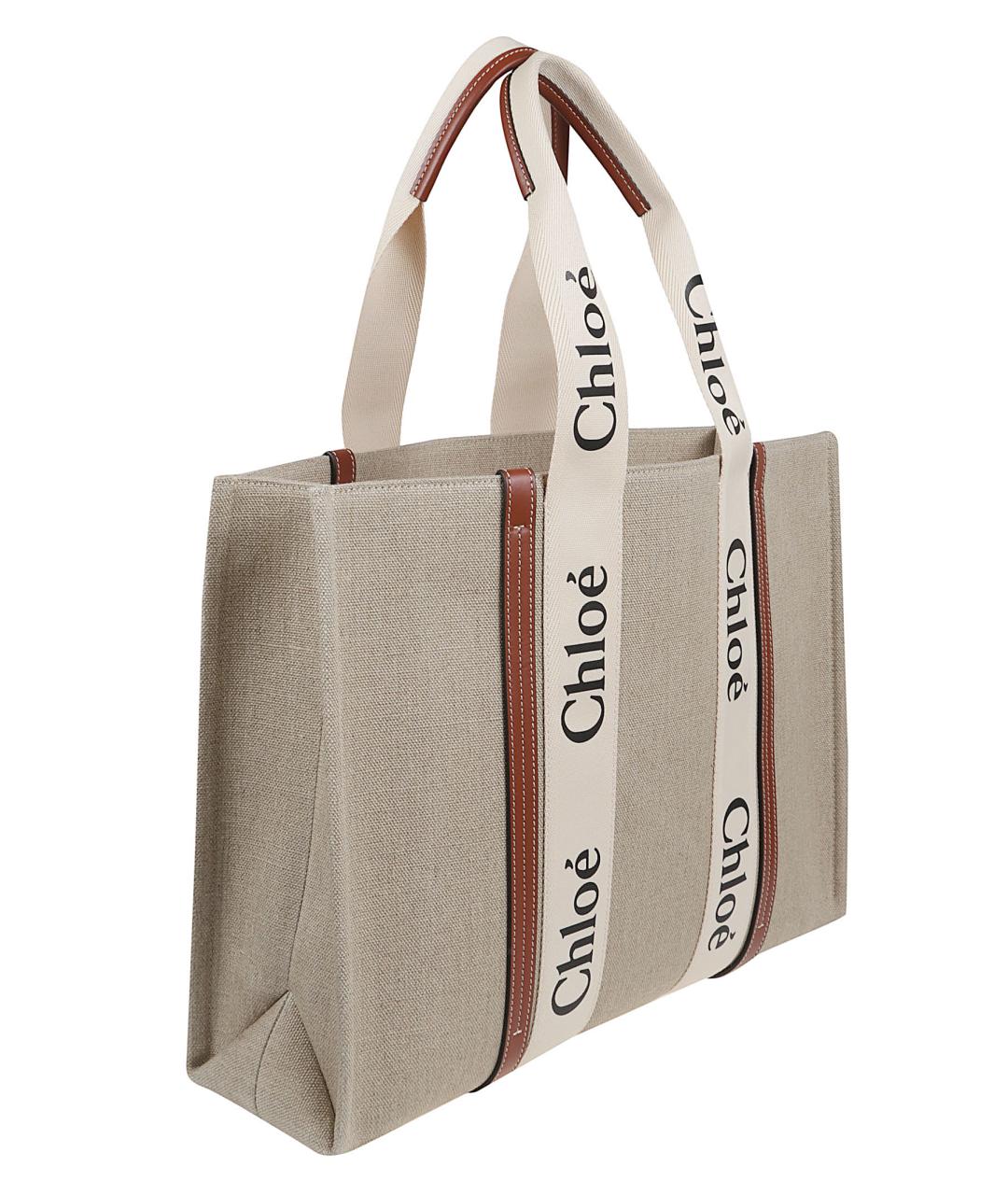 CHLOE Бежевая тканевая сумка тоут, фото 3