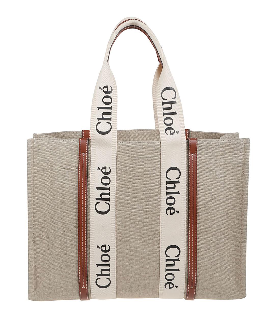 CHLOE Бежевая тканевая сумка тоут, фото 1