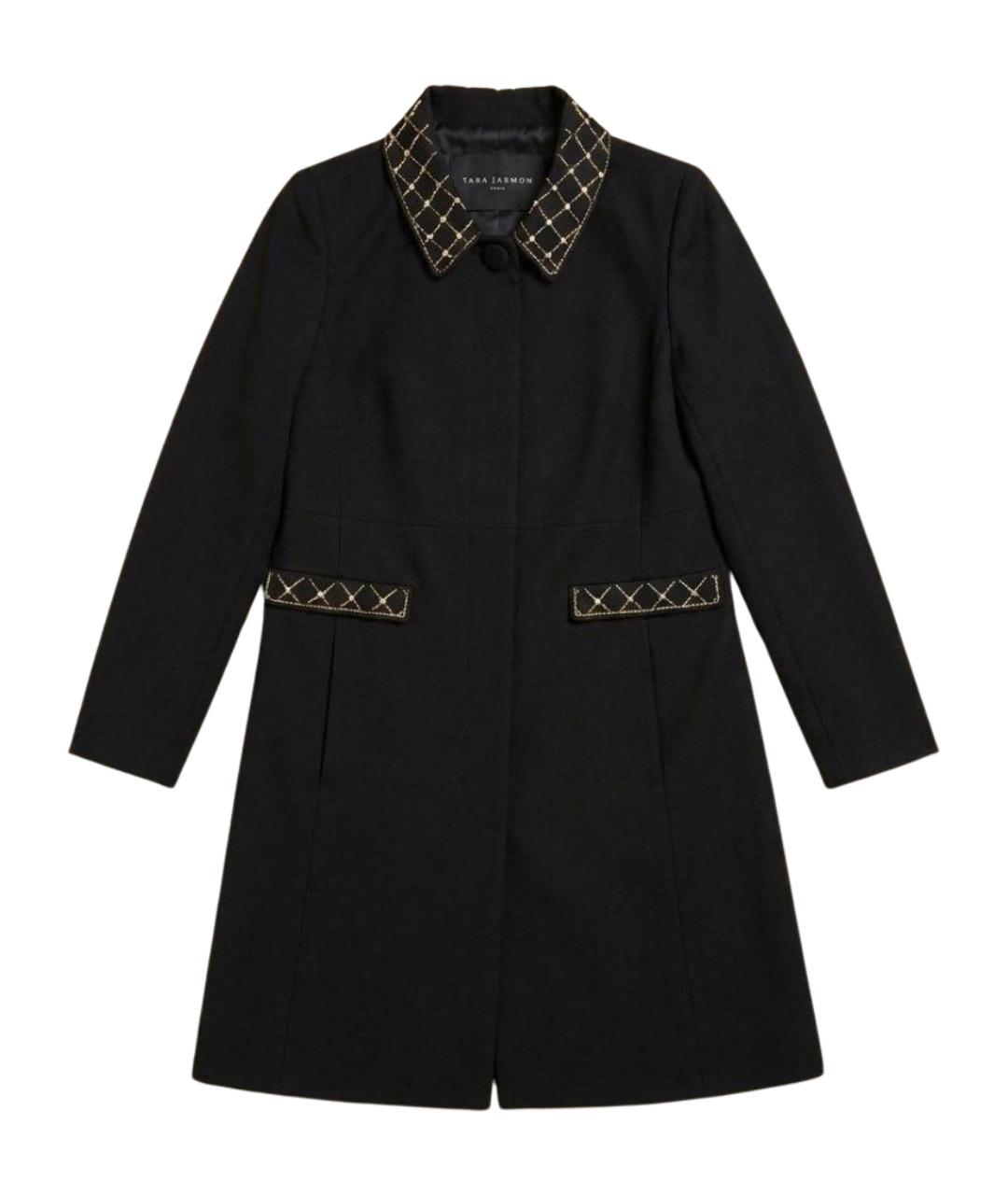 Tara Jarmon Черное полиэстеровое пальто, фото 1