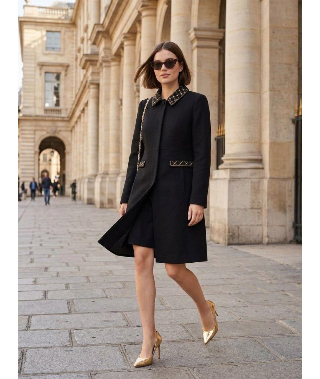 Tara Jarmon Черное полиэстеровое пальто, фото 2