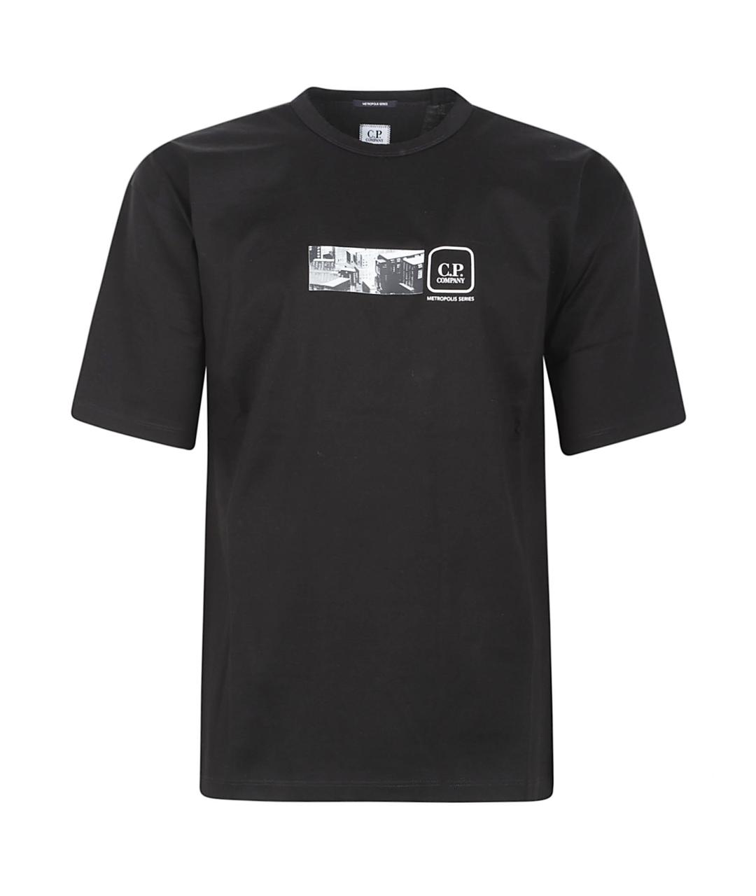 CP COMPANY Черная хлопковая футболка, фото 1