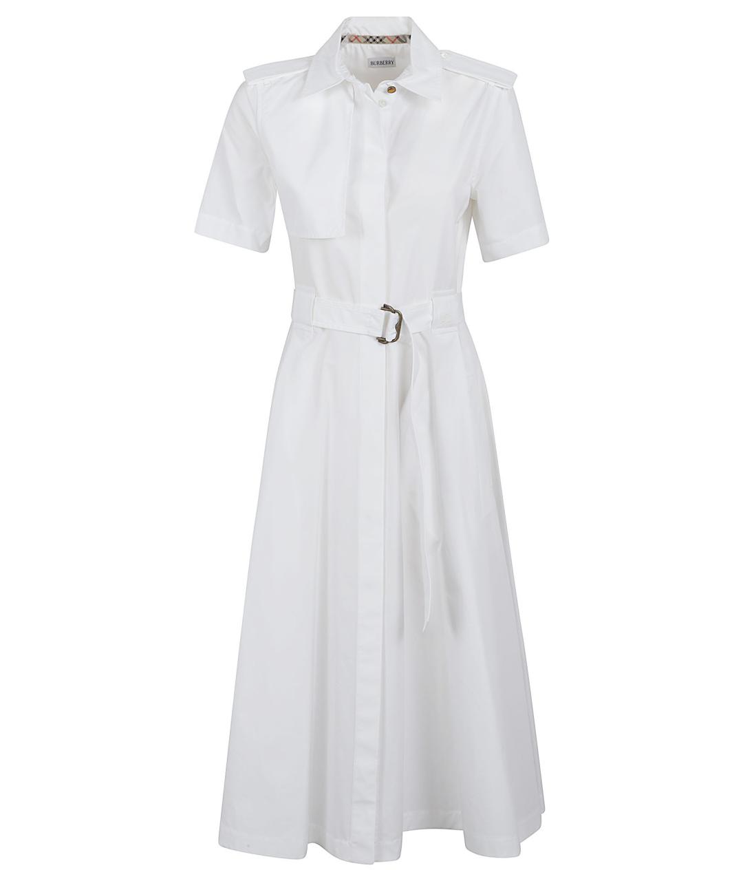 BURBERRY Белое хлопковое повседневное платье, фото 1